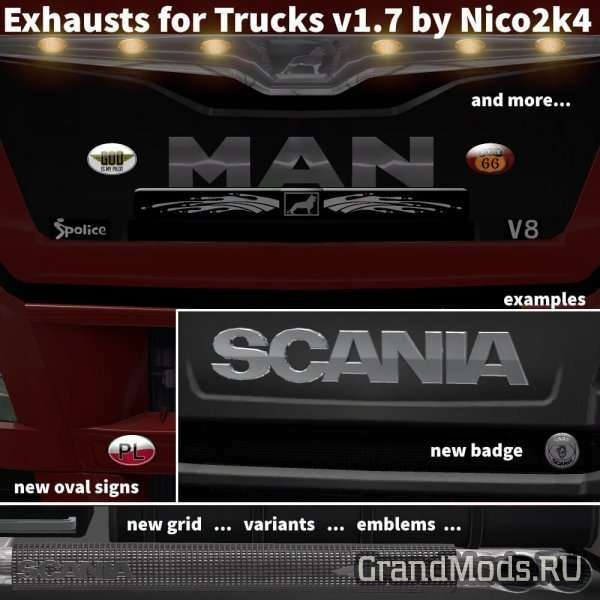 Exhausts for Trucks v1.7 by Nico2k4 [ETS2]