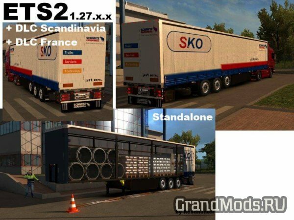 Schmitz SKO flatbed trailer building material v 4.0 [ETS2]