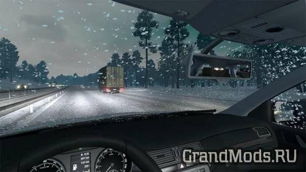 Real Snowfall Mod for Winter mods [ETS2]