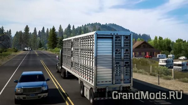 Новый грузовик International и прицепы скотовозы для ATS